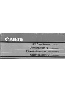 Canon FD Lenses manual. Camera Instructions.